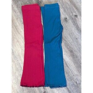 Garanimals Toddler Girls Ribbed Flare Leggings Set of 2 4T Red & Green EUC